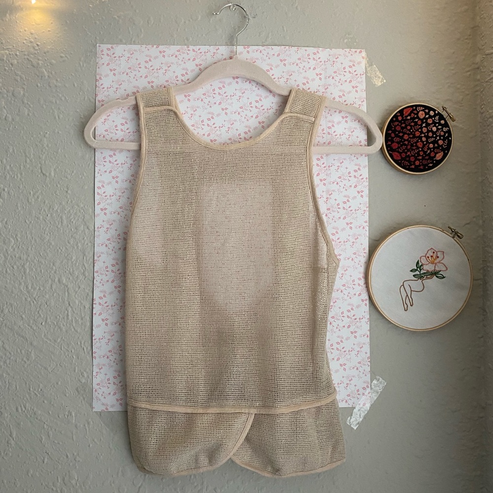 Nude Colored Fishnet type of Top